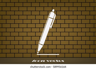 pen icon vector EPS 10, abstract sign to draw a line flat design, emphasize illustration modern isolated badge