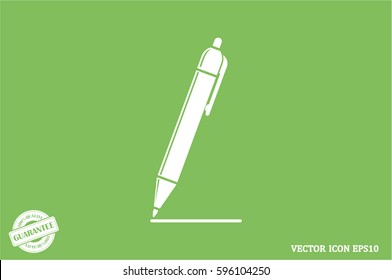 pen icon vector EPS 10, abstract sign to draw a line flat design, emphasize illustration modern isolated badge