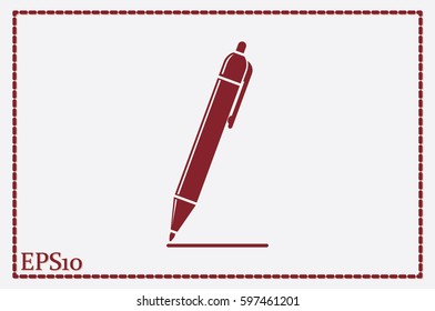 pen icon vector EPS 10, abstract sign to draw a line flat design, emphasize illustration modern isolated badge