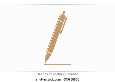 pen icon vector EPS 10, abstract sign to draw a line flat design, emphasize illustration modern isolated badge