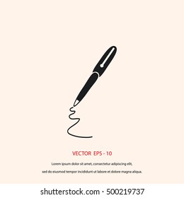 pen icon vector, flat design best vector icon