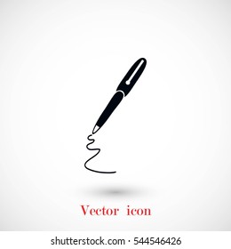 pen icon vector, flat design best vector icon