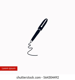 pen icon vector, flat design best vector icon