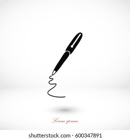 pen icon vector, flat design best vector icon