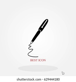 pen icon vector, flat design best vector icon