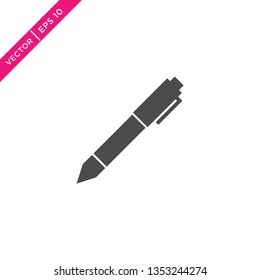 Pen Icon, Vector in Glyph Style 