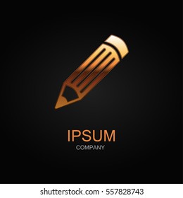 Pen icon. Vector Illustration. Design logo element. Isolated on black background.