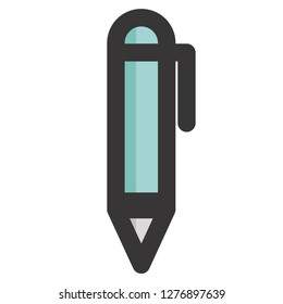 Pen icon, vector illustration. Filled design style, Vector EPS 10
