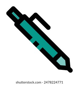 Pen icon, vector illustration, filled style, best used for web