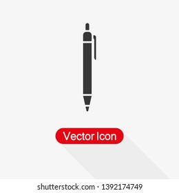 Pen Icon Vector Illustration In Flat Style Eps10
