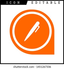 Pen icon, vector illustration. Flat design style