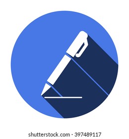 Pen  icon, vector illustration. Flat design style