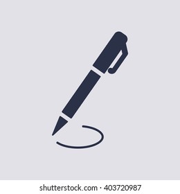 Pen  icon, vector illustration. Flat design style