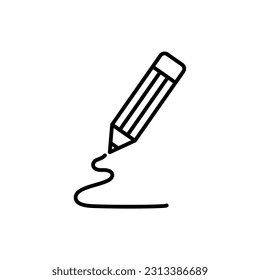Ilustración del vector de iconos de la pluma Aislada sobre fondo blanco