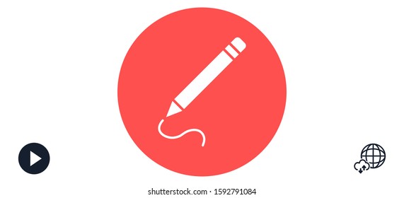 Pen icon, vector illustration. Pen Vector icon. Logo. Pictogram Pen . Fountain Pen icon Vector.
