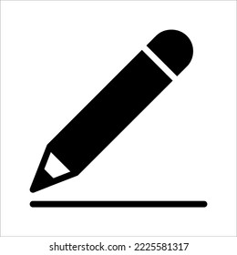 Pen icon vector illustration on white background. color editable