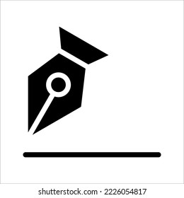 Pen icon vector illustration on white background. color editable