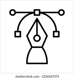 Pen icon vector illustration on white background. color editable