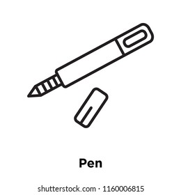 Pen icon vector isolated on white background, Pen transparent sign , sign and symbols in thin linear outline style