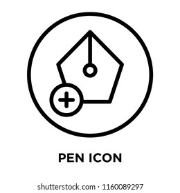 Pen icon vector isolated on white background, Pen transparent sign , line and outline elements in linear style