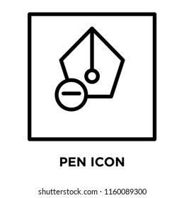 Pen icon vector isolated on white background, Pen transparent sign , line and outline elements in linear style
