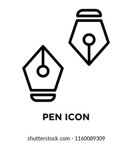 Pen icon vector isolated on white background, Pen transparent sign , line and outline elements in linear style