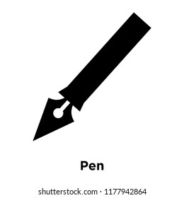 Pen icon vector isolated on white background, logo concept of Pen sign on transparent background, filled black symbol