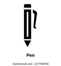 Pen icon vector isolated on white background, logo concept of Pen sign on transparent background, filled black symbol