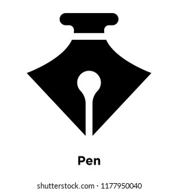 Pen icon vector isolated on white background, logo concept of Pen sign on transparent background, filled black symbol