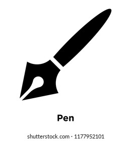 Pen icon vector isolated on white background, logo concept of Pen sign on transparent background, filled black symbol