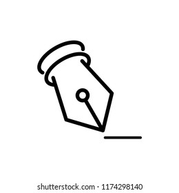 Pen icon vector isolated simple black sign.