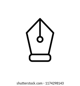 Pen icon vector isolated simple black sign.