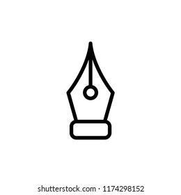 Pen icon vector isolated simple black sign.