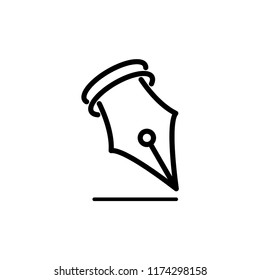 Pen icon vector isolated simple black sign.