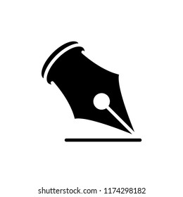 Pen icon vector isolated simple black sign.