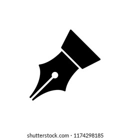 Pen icon vector isolated simple black sign.