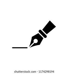 Pen icon vector isolated simple black sign.