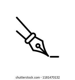 Pen icon vector isolated simple black sign.