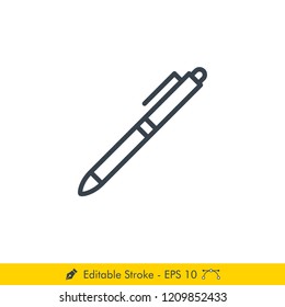 Pen Icon / Vector - In Line / Stroke Design
