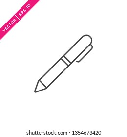 Pen Icon, Vector in Outline Style