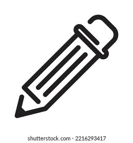 Pen-Symbol, Vektorgrafik, perfekte schwarze Piktogramm-Illustration einzeln auf weißem Hintergrund, Symbol schreiben, Illustration