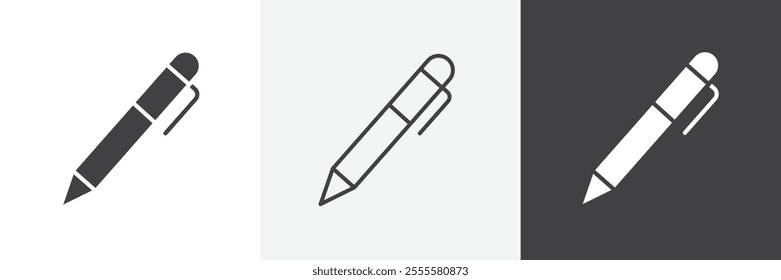 Pen icon vector set for ui designs