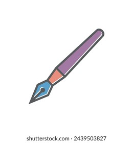 Diseño de ilustración vectorial de icono de pluma