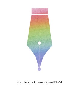 Pen icon. Watercolor effect