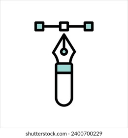 Icono de pluma con vector de fondo blanco
