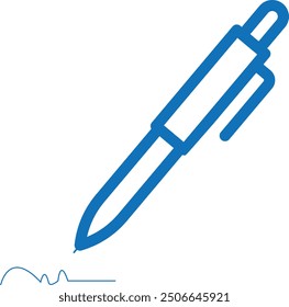 pen icon, write icon vector (Blue version) 