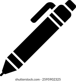 Pen Icon for Writing, Drawing, and Office Stationery. Glyph Icon