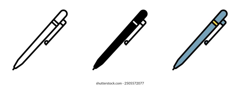 Pen Icon, A writing instrument filled with ink, used by students to write notes, complete assignments, and fill out exam papers.