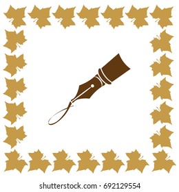 Pen icon, writing sign vector illustration