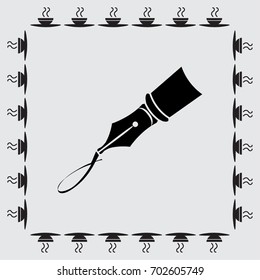 Pen icon, writing sign vector illustration